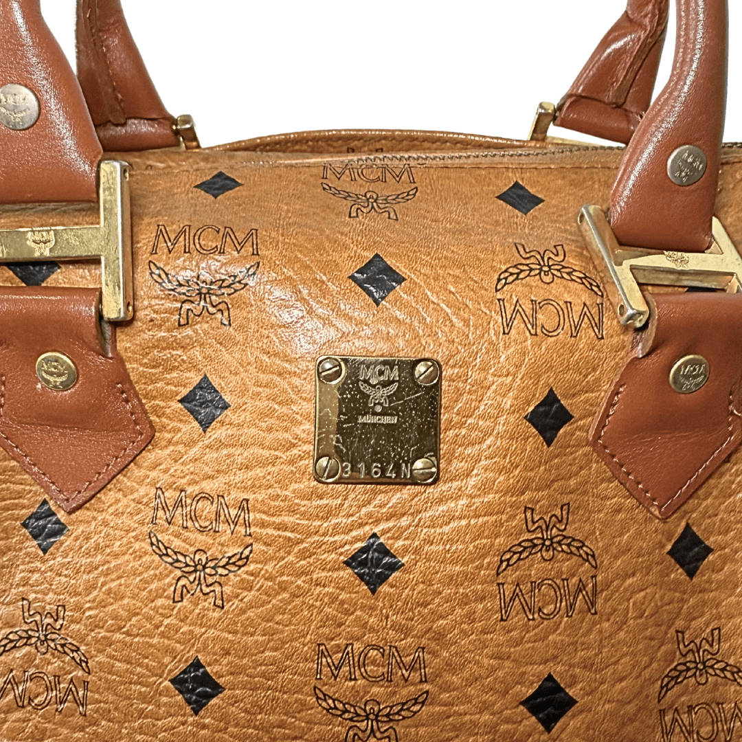 MCM Small Signature Boston Bag
