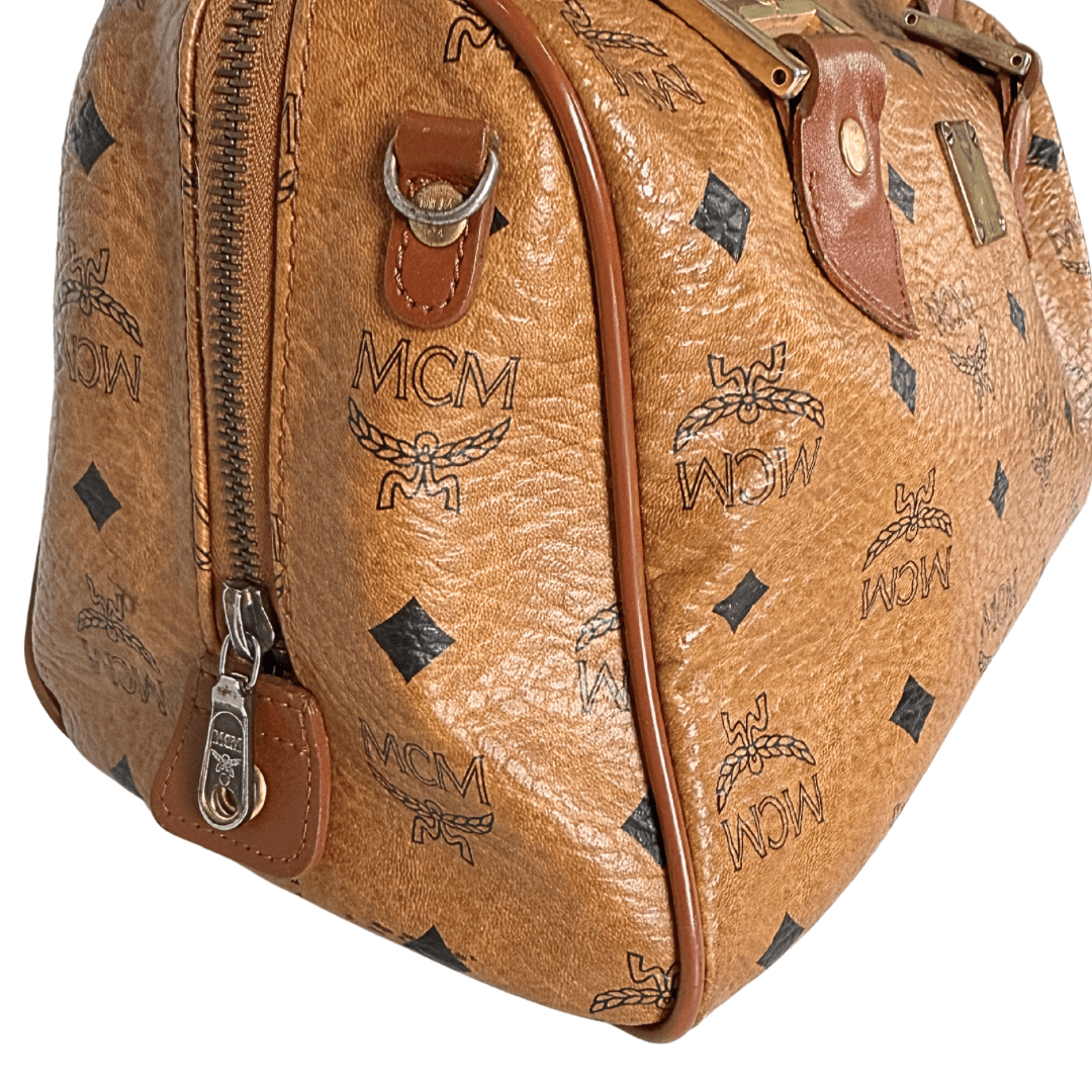 MCM Small Signature Boston Bag