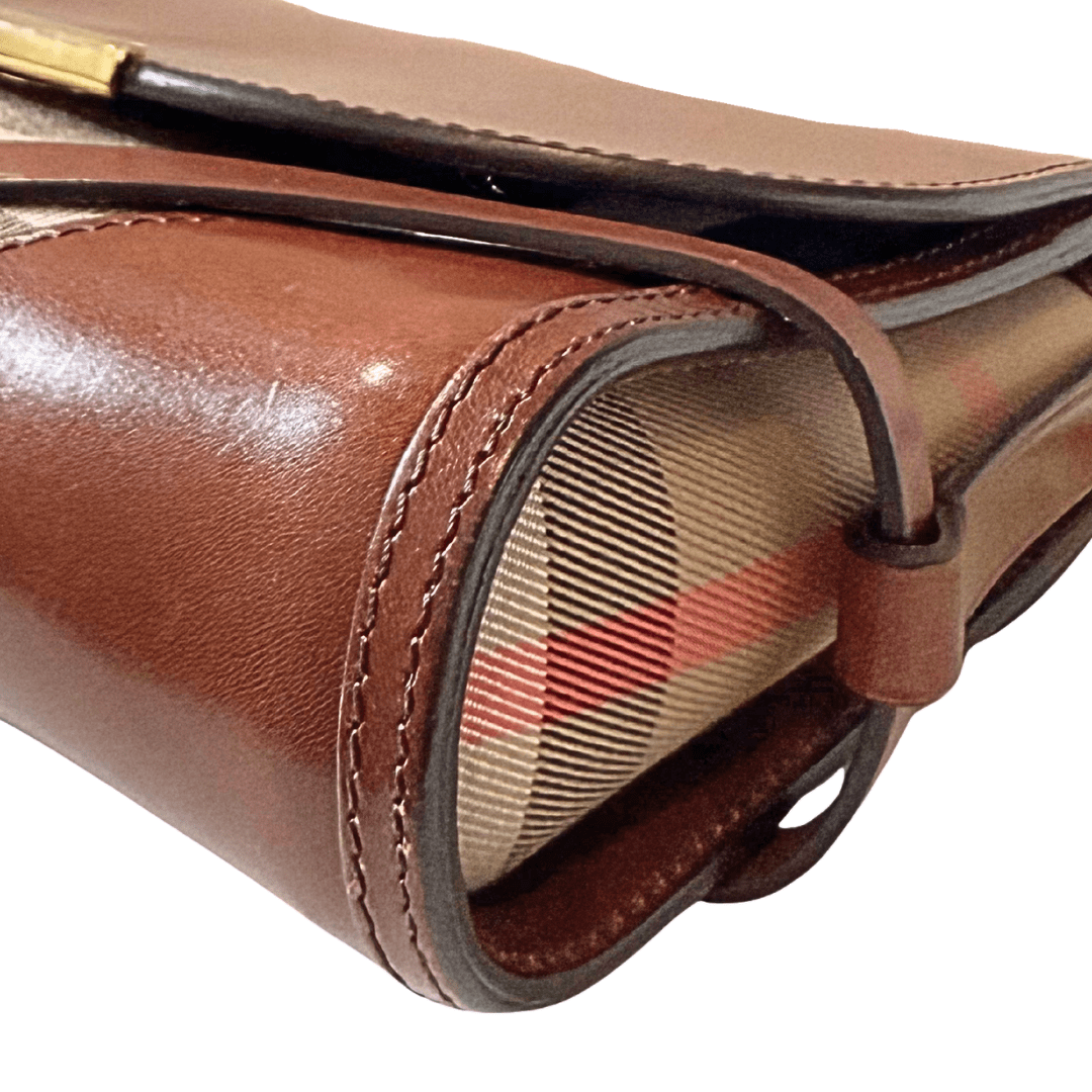 Burberry Calfskin House Check Bridle Crossbody