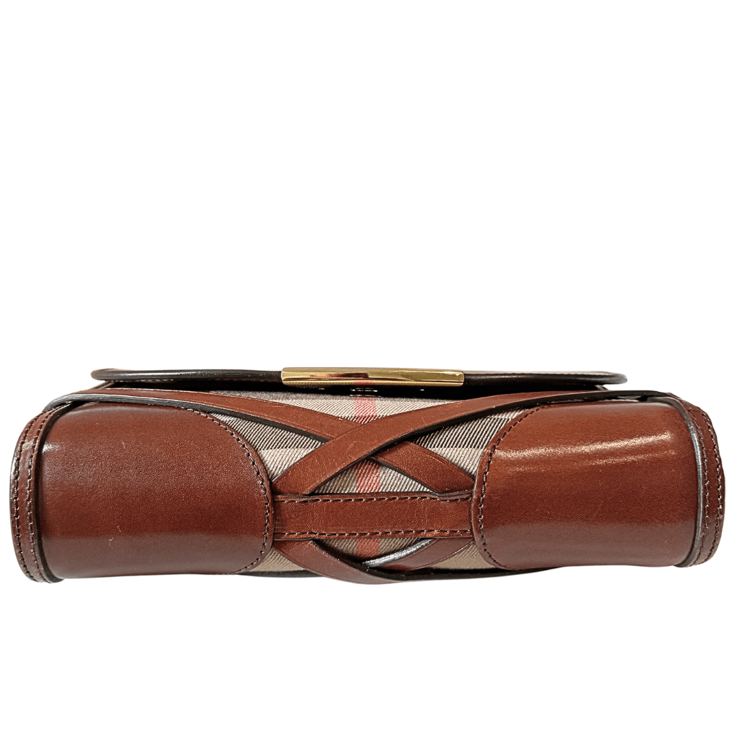 Burberry Calfskin House Check Bridle Crossbody