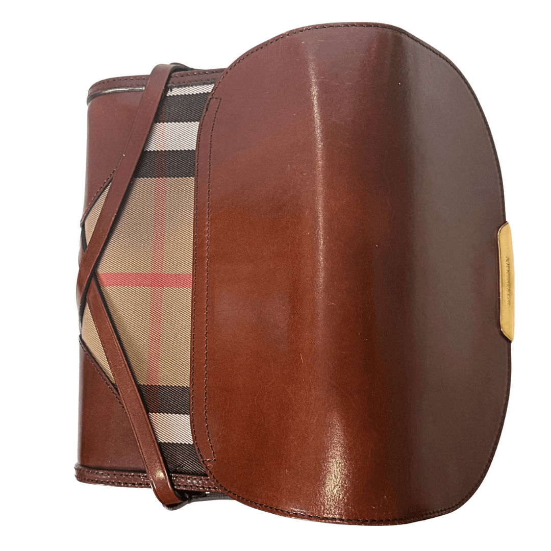 Burberry Calfskin House Check Bridle Crossbody