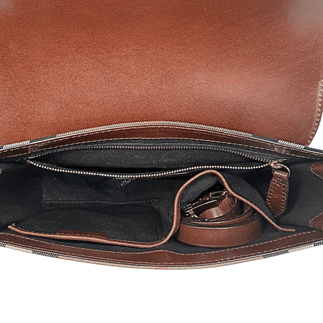 Burberry Calfskin House Check Bridle Crossbody