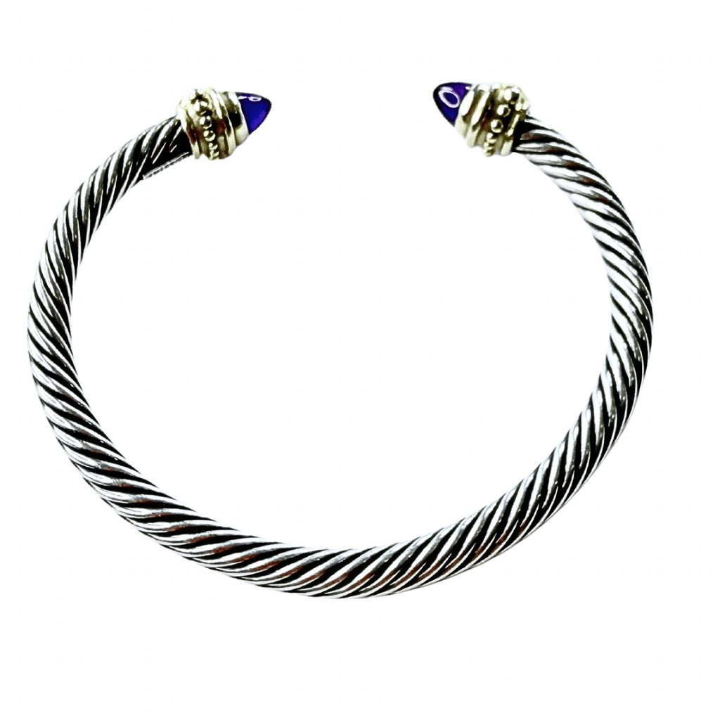 David Yurman Amethyst Cable Cuff Bracelet