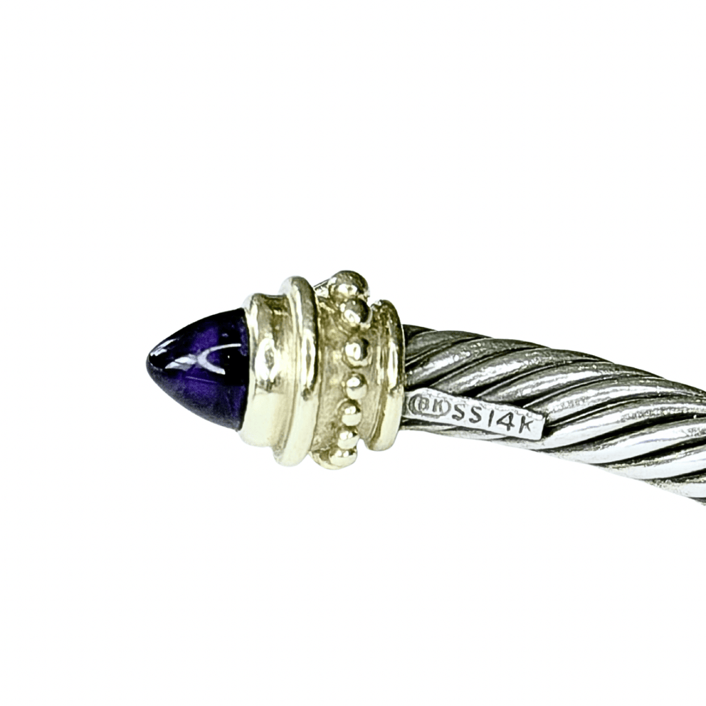 David Yurman Amethyst Cable Cuff Bracelet