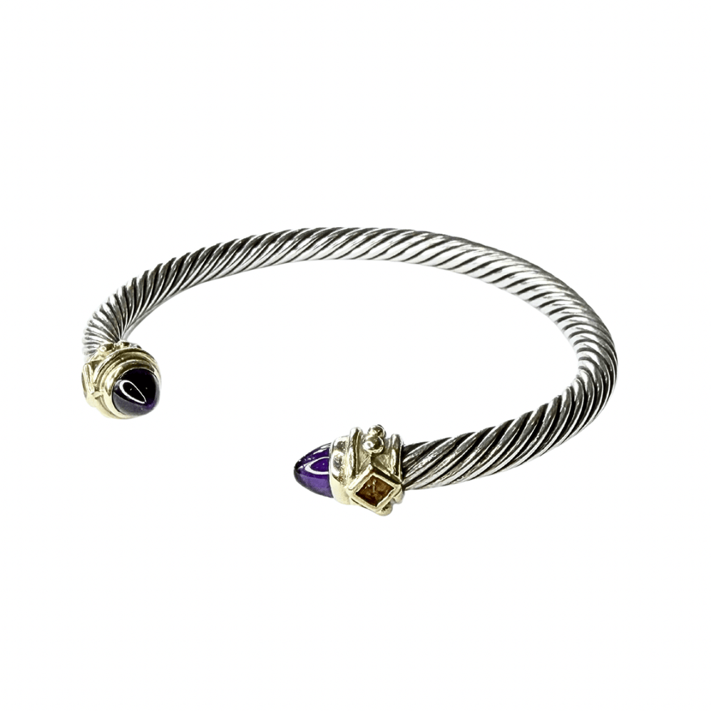 David Yurman Amethyst Cable Cuff Bracelet