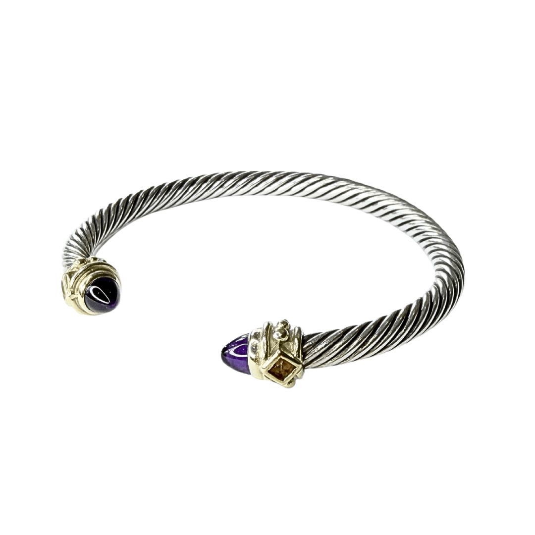 David Yurman Amethyst Cable Cuff Bracelet