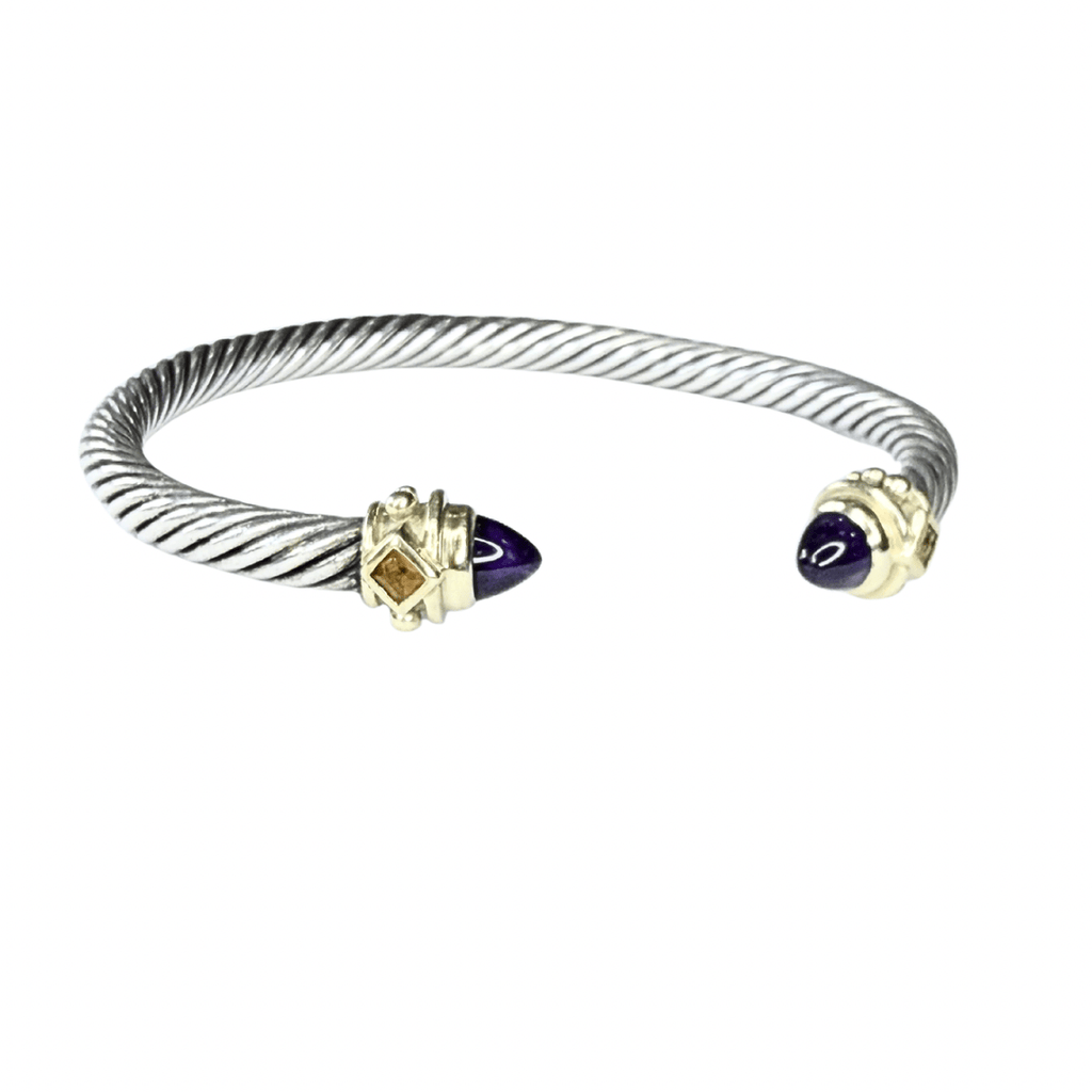 David Yurman Amethyst Cable Cuff Bracelet