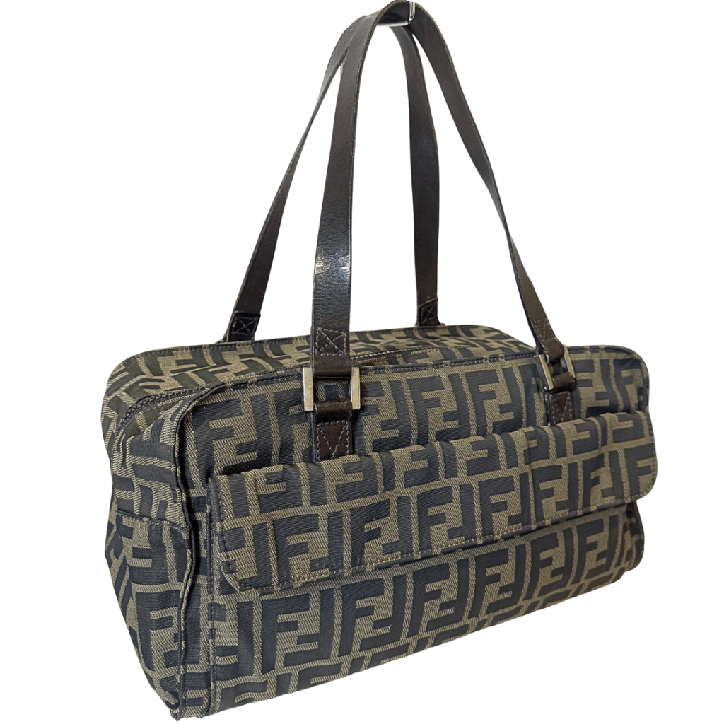 Fendi Monogram Zucca Utility Pocket Shoulder Bag