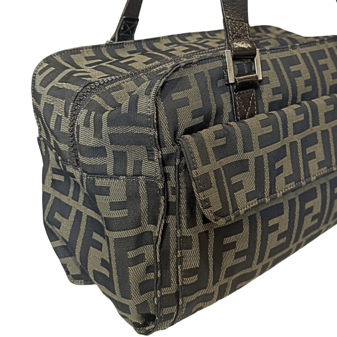 Fendi Monogram Zucca Utility Pocket Shoulder Bag