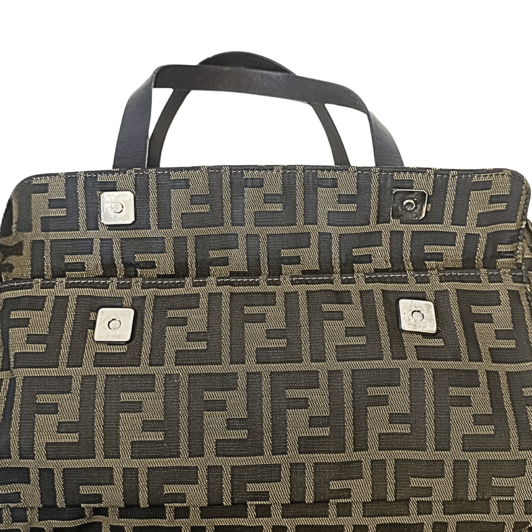 Fendi Monogram Zucca Utility Pocket Shoulder Bag