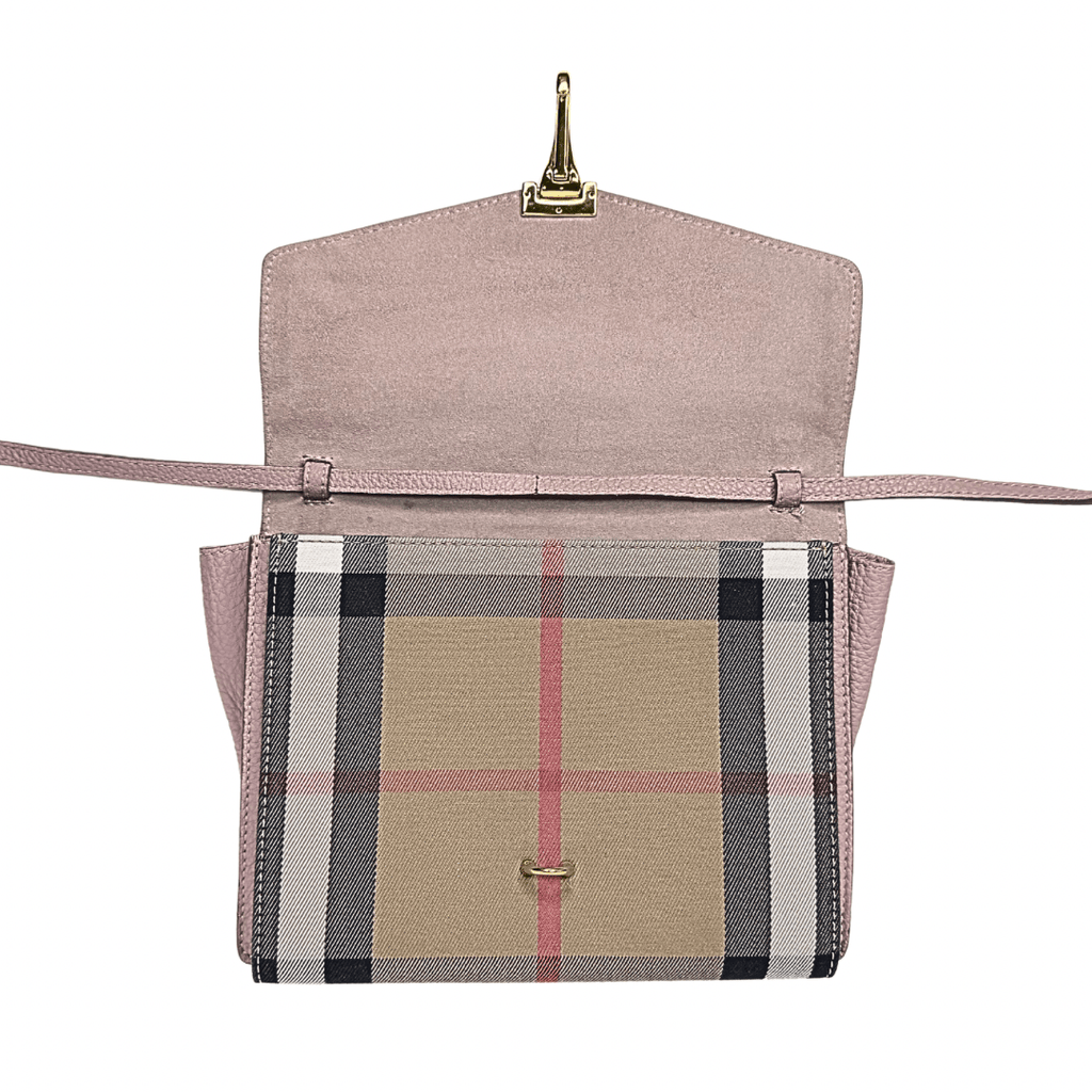 Burberry House Check Macken Leather Crossbody