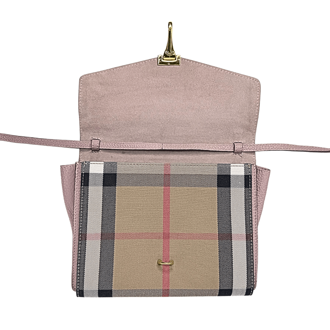 Burberry House Check Macken Leather Crossbody