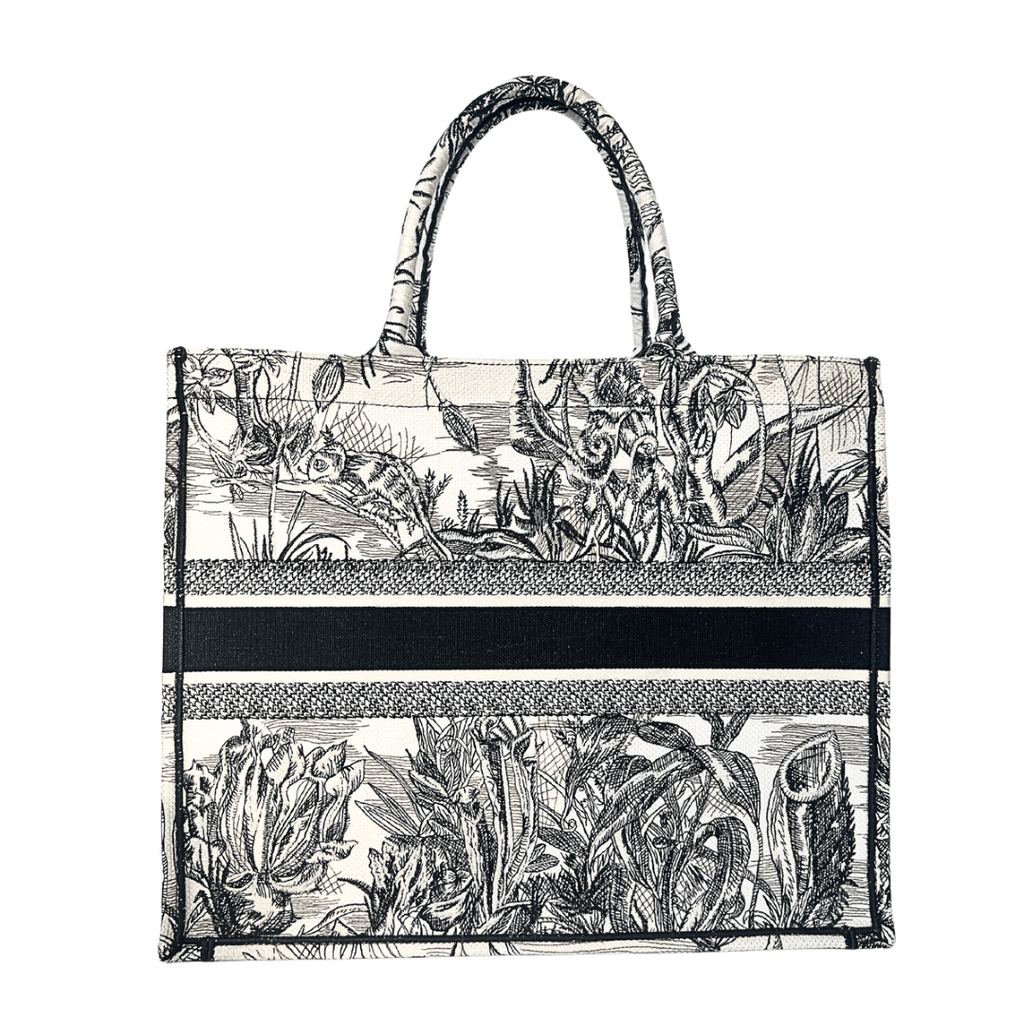 Christian Dior Toile de Jouy Carnivora Large Book Tote