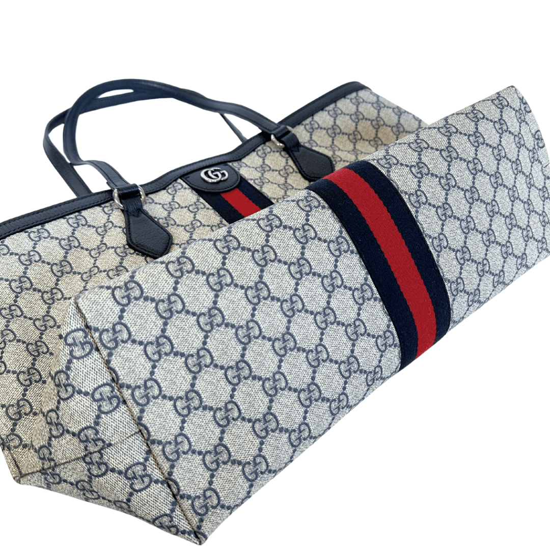 Gucci GG Supreme Ophidia Navy Tote Bag