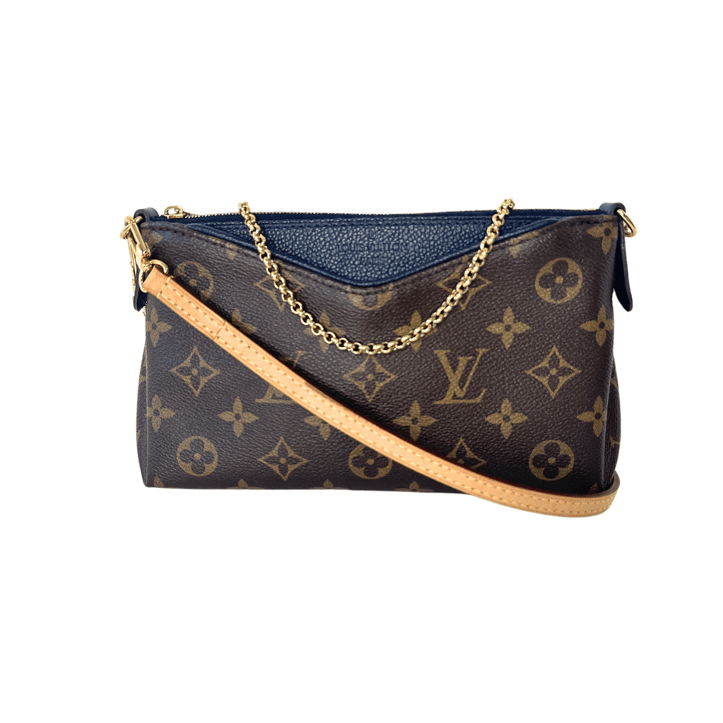 Louis Vuitton Monogram Navy Pallas Clutch Crossbody