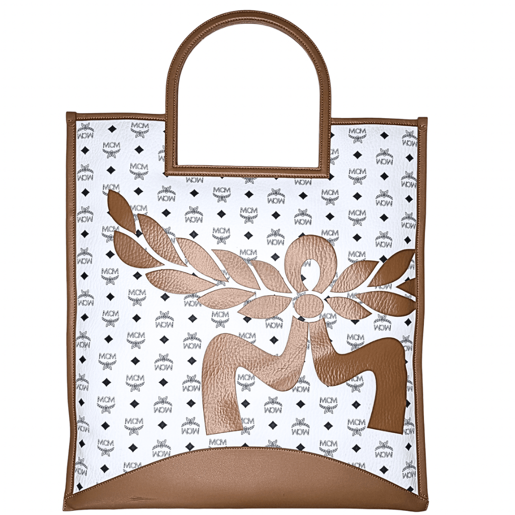 MCM Mega Laurel Leaf XL Shopper Tote