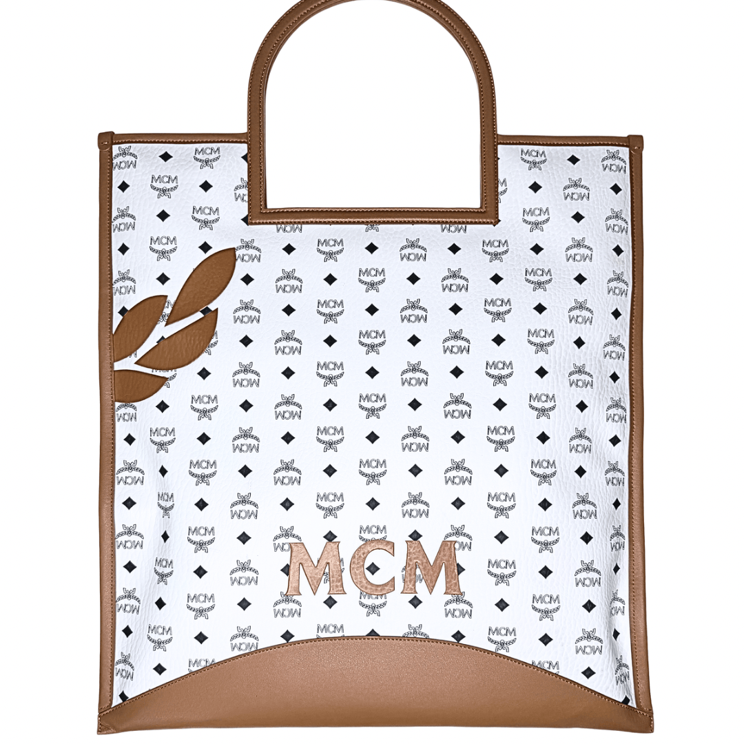 MCM Mega Laurel Leaf XL Shopper Tote