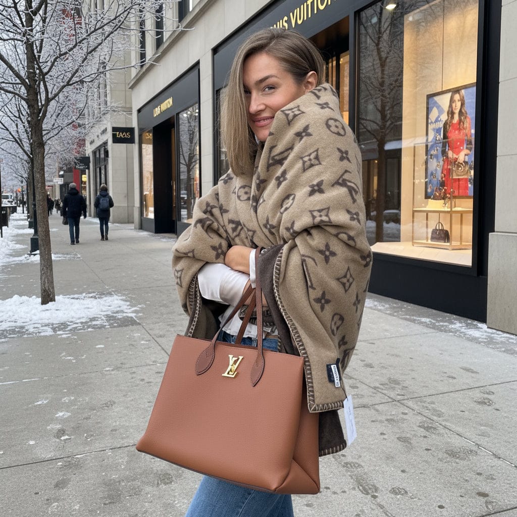 Louis Vuitton Grained Calfskin Lockme Shopper Tote