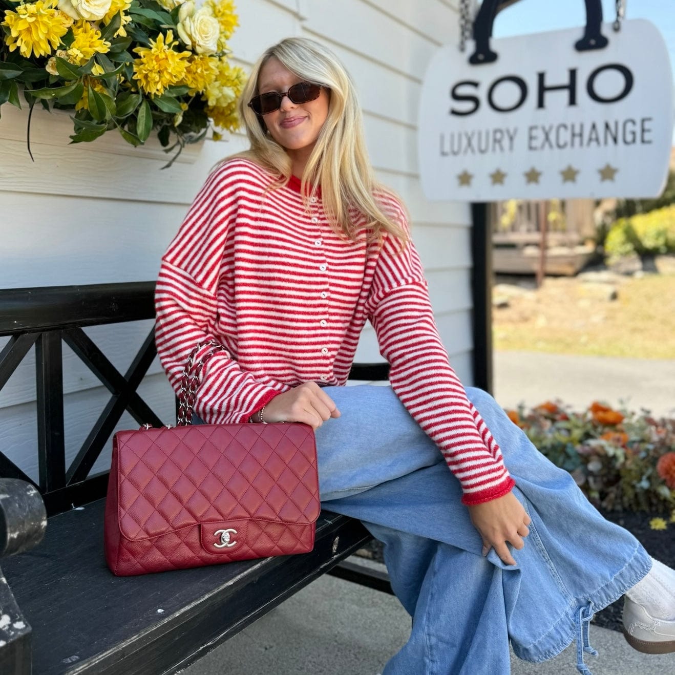 Chanel Red Caviar Quilted Double Flap