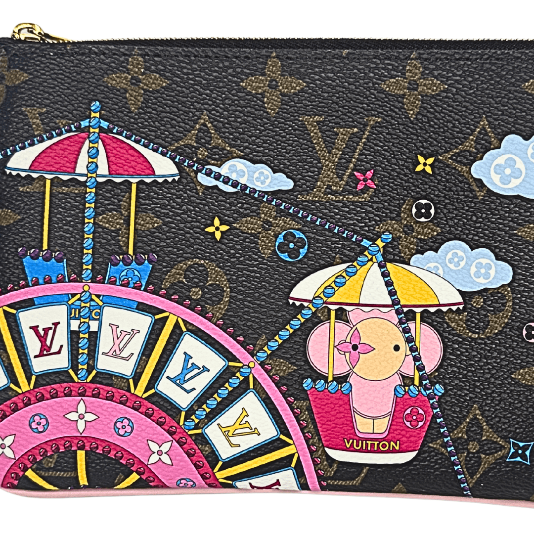 Louis Vuitton Monogram Big Wheel Double Zip Pochette