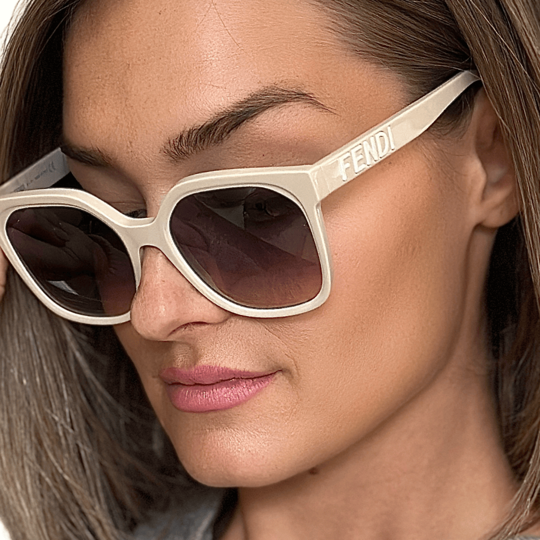 Fendi Square Beige Sunglasses FE40007F