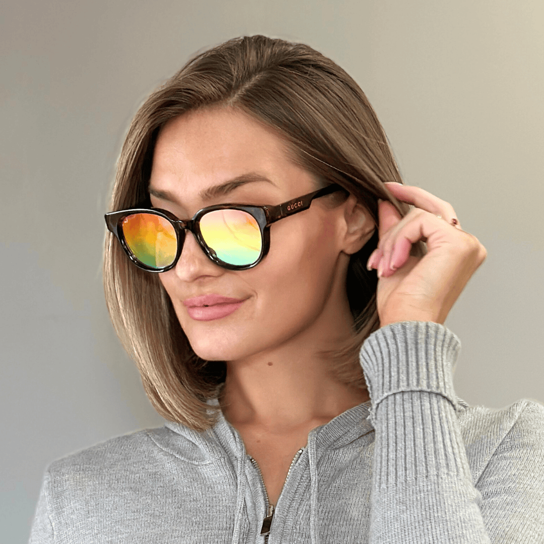Gucci Tortoise GG1237S Reflective Mirror Sunglasses