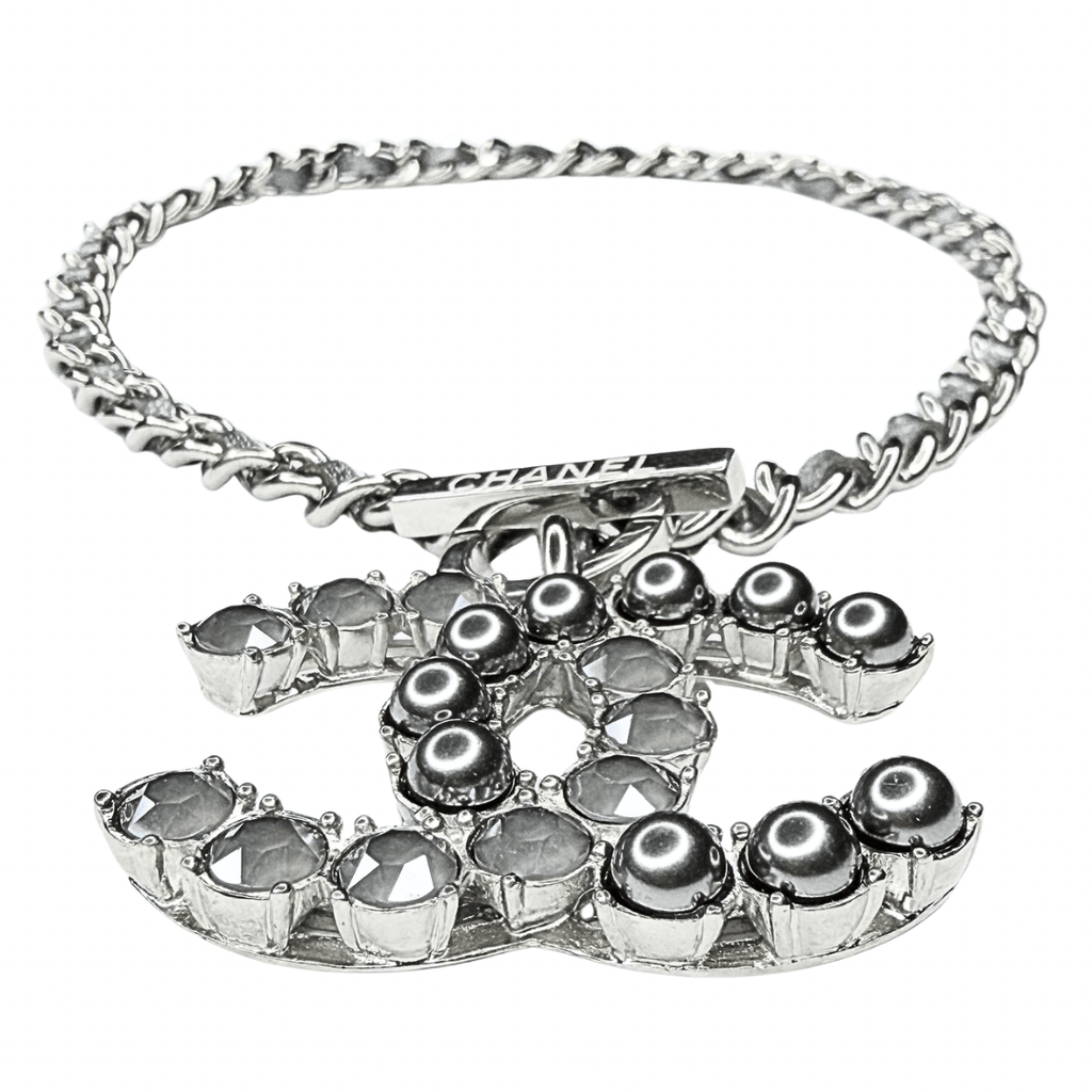 Chanel Leather Braided Chain CC Pendant Necklace