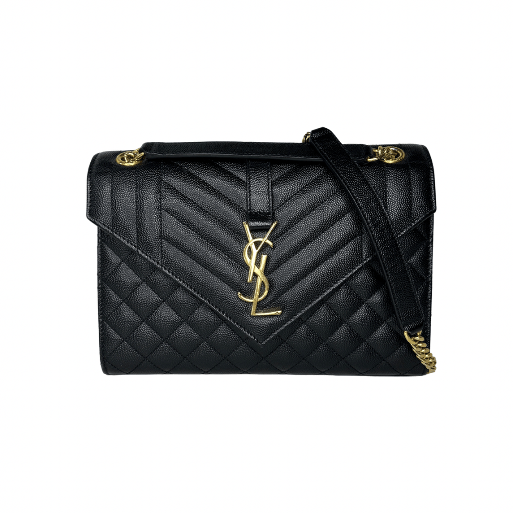 Saint Laurent Quilted Envelope YSL Shoulder Bag