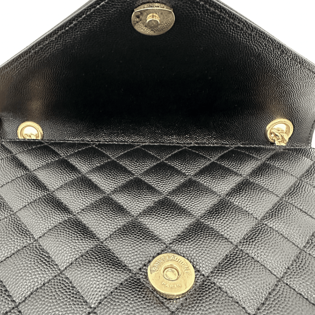 Saint Laurent Quilted Envelope YSL Shoulder Bag