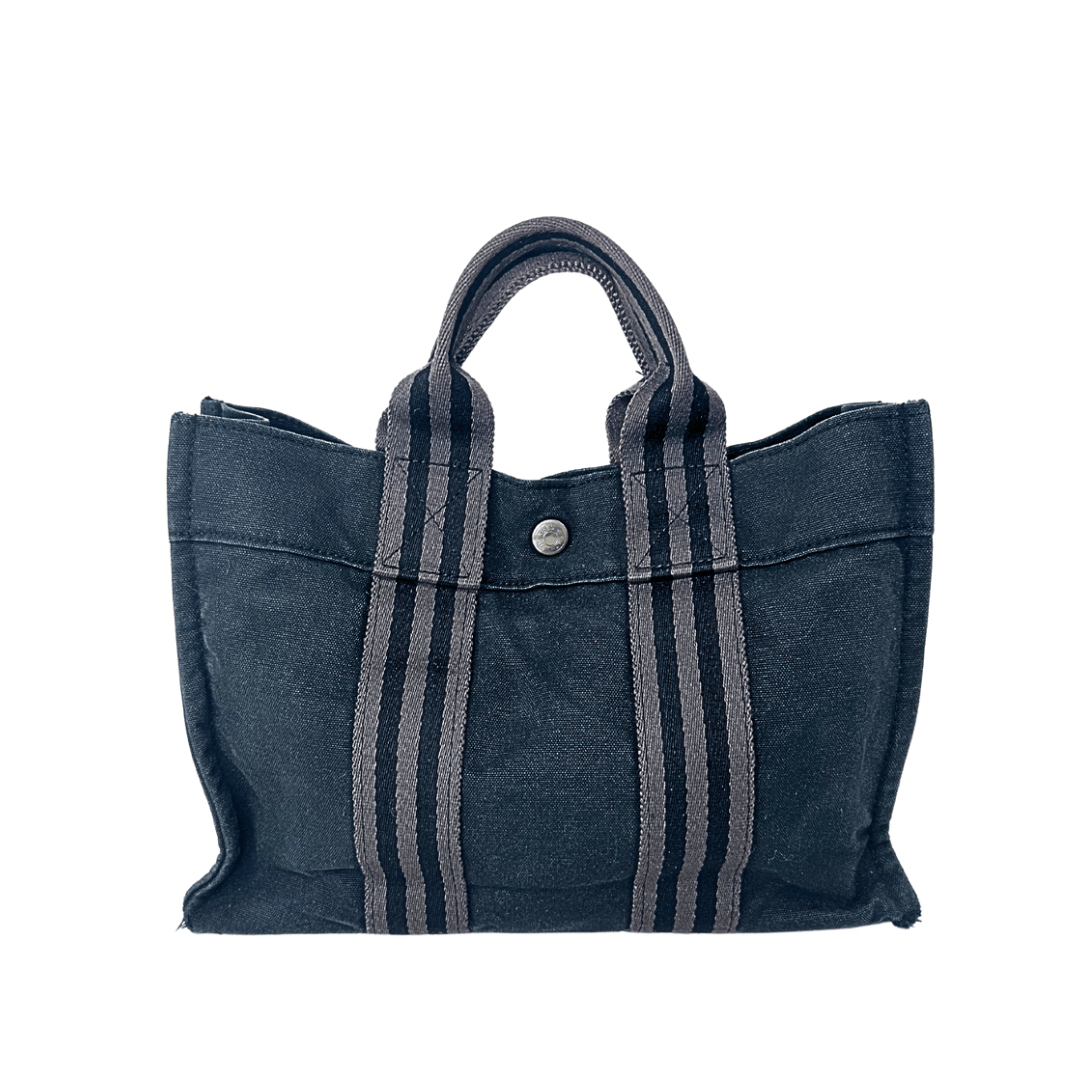 Hermes Black Toile Fourre-Tout Tote PM