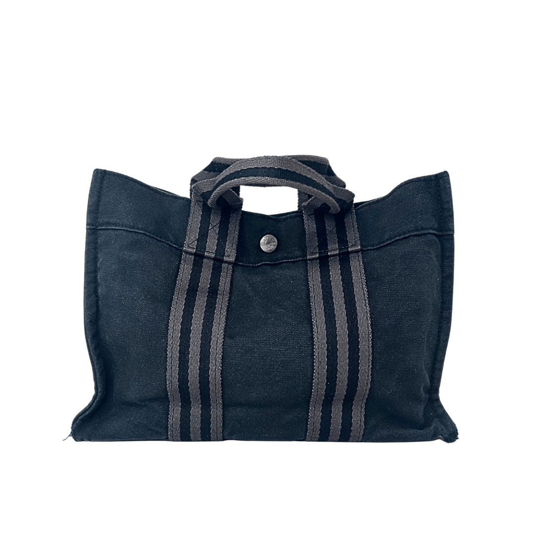 Hermes Black Toile Fourre-Tout Tote PM