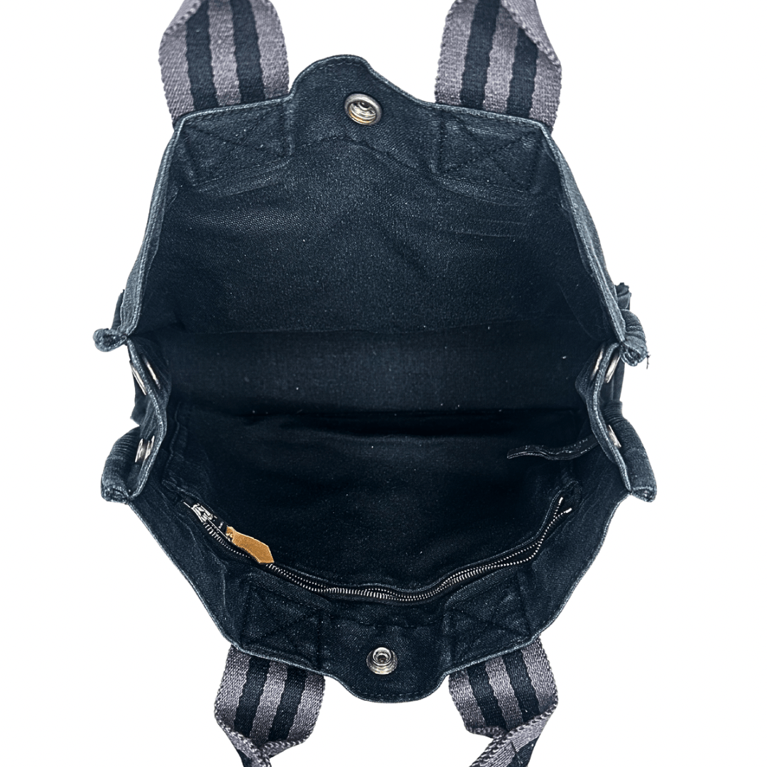 Hermes Black Toile Fourre-Tout Tote PM