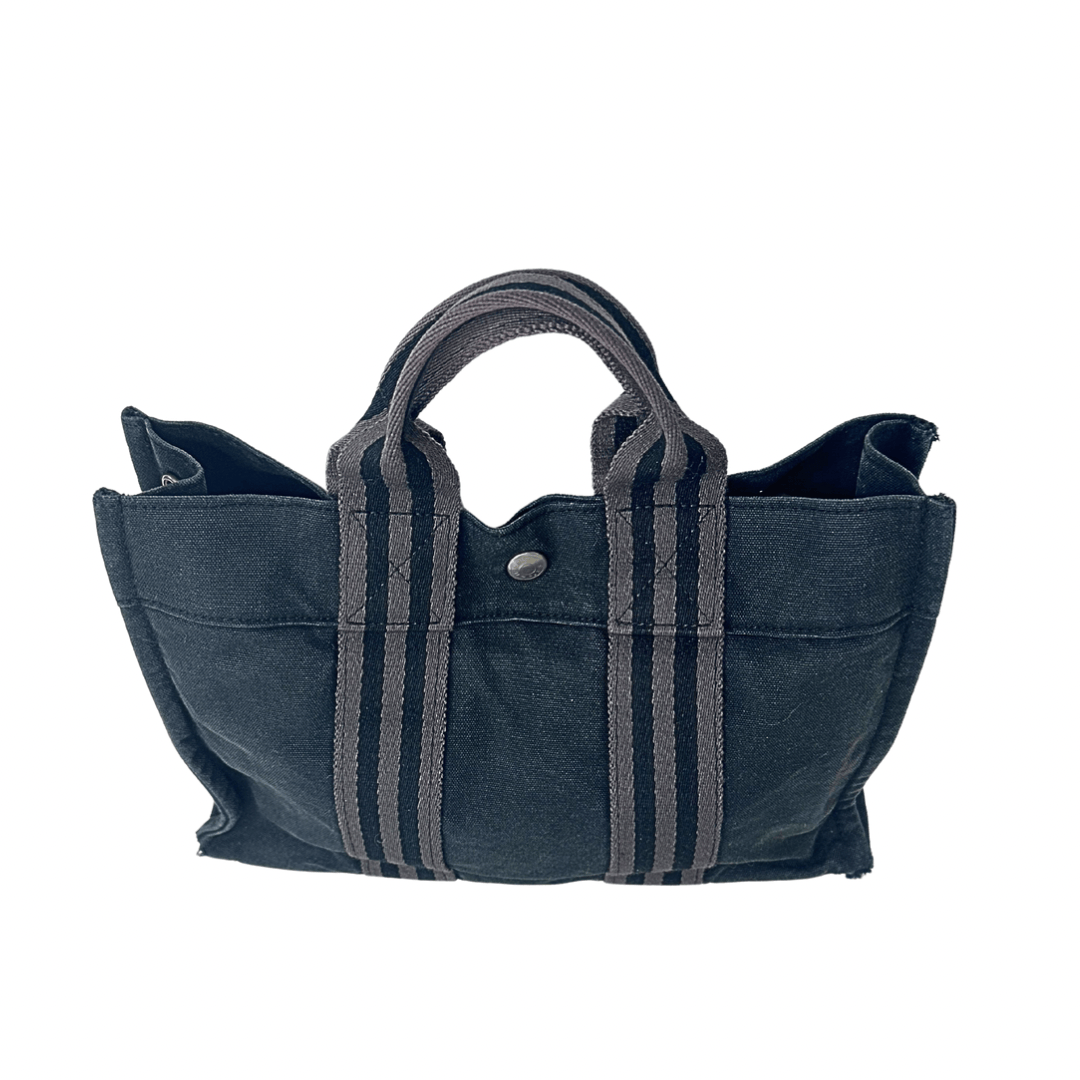 Hermes Black Toile Fourre-Tout Tote PM