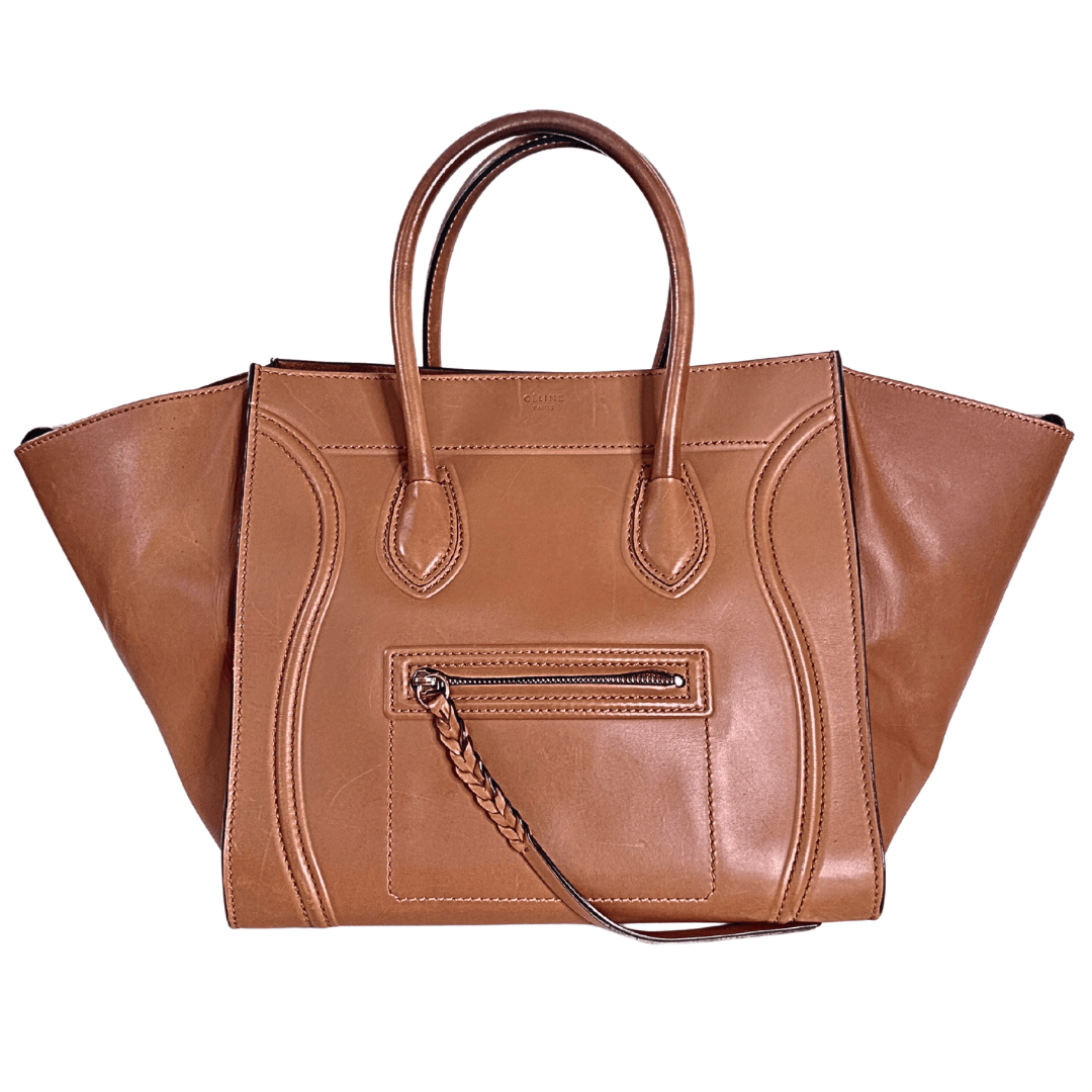 Celine Leather Luggage Phantom Medium Tote