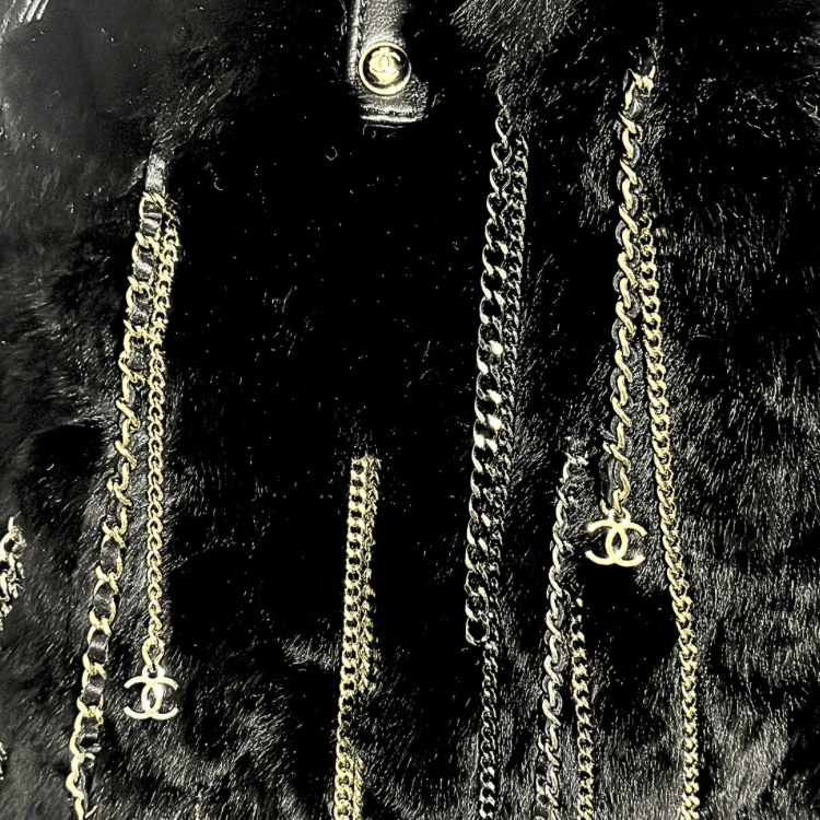 Chanel Orylag Fur Chain Shopping Bag