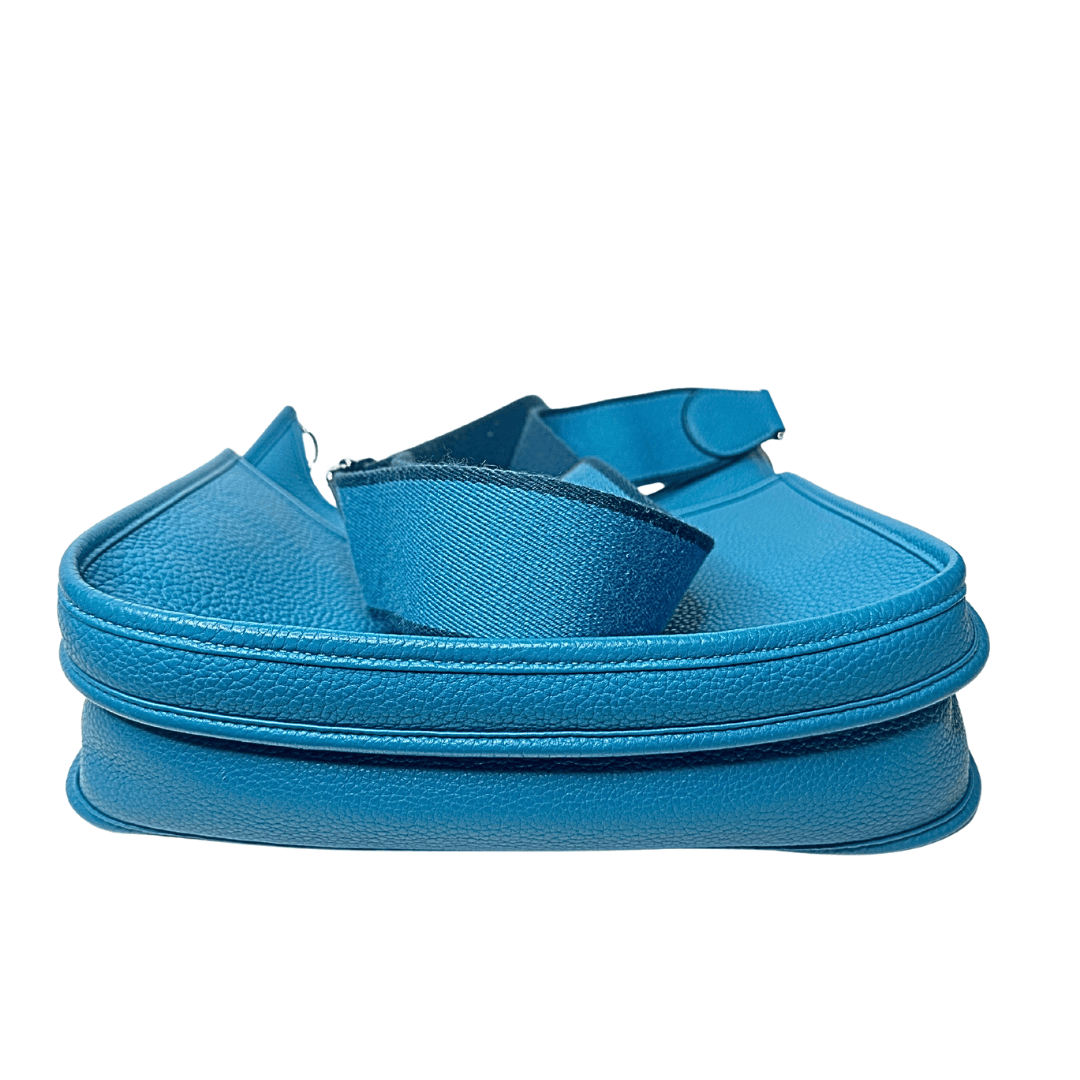 Hermes Bleu Izmir Clemece Leather Evelyne PM lll