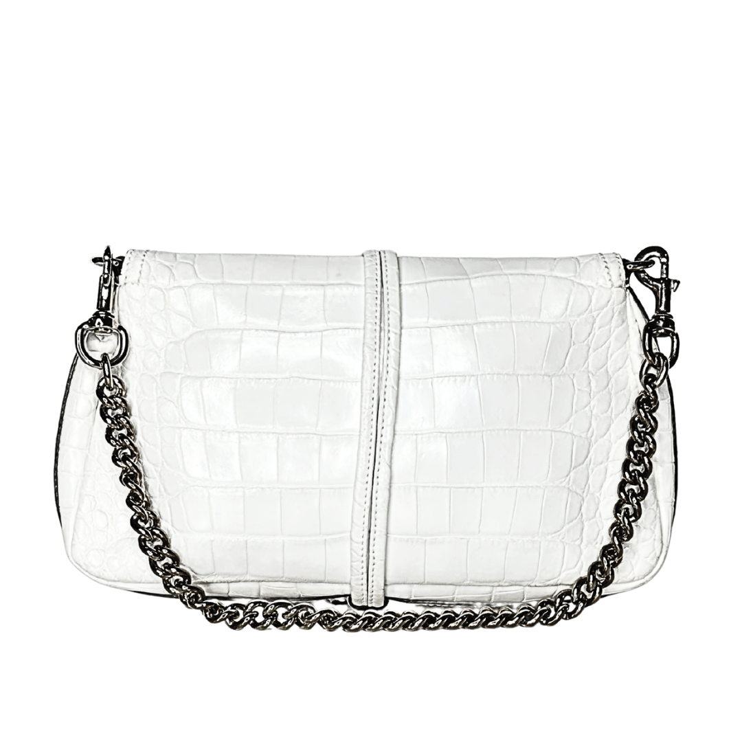 Gucci Croc Embossed Bamboo Croisette Bag