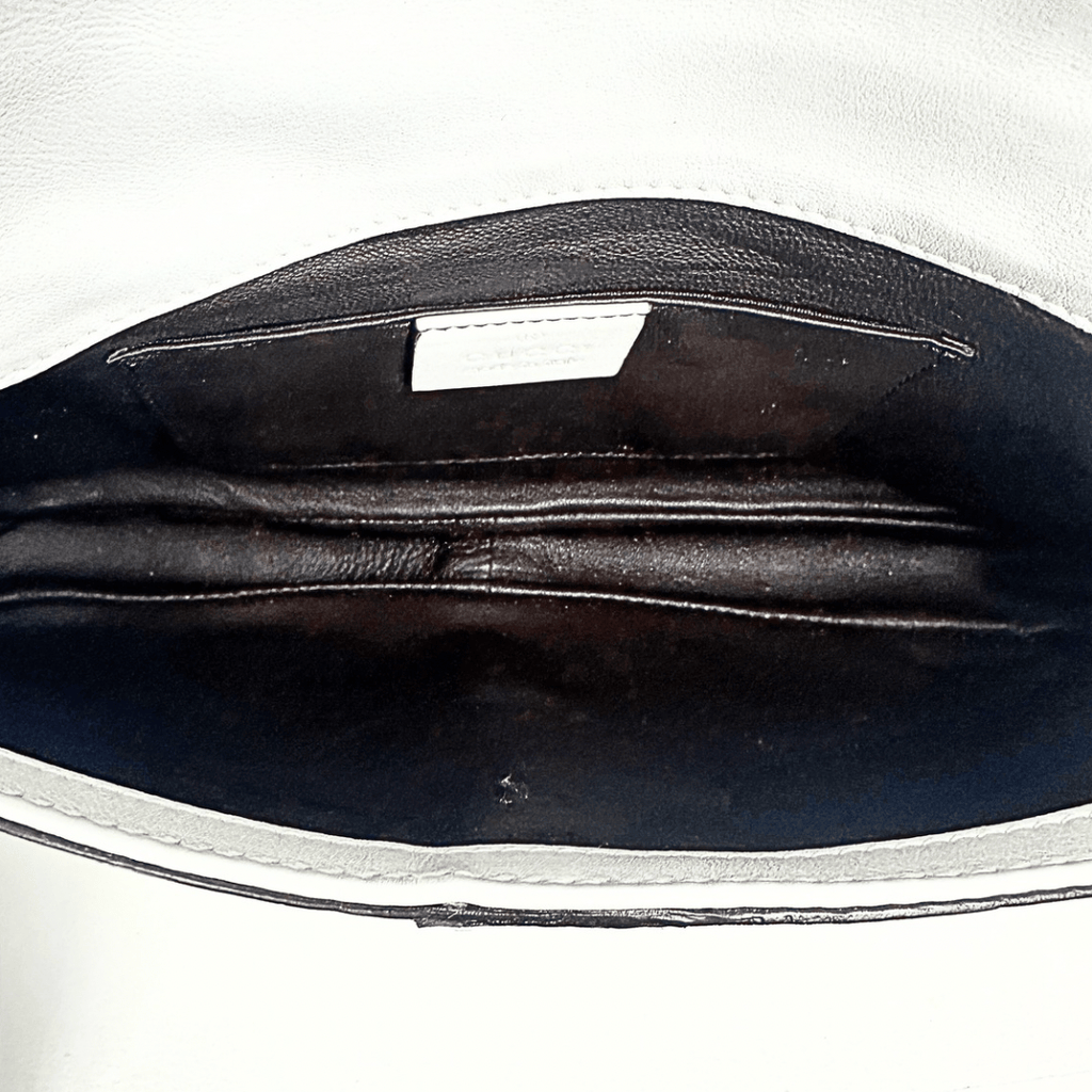 Gucci Croc Embossed Bamboo Croisette Bag