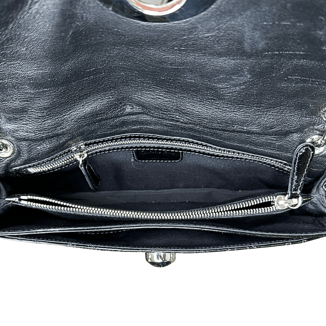 Christian Dior Patent Leather Vintage Cannage Rendezvous Bag