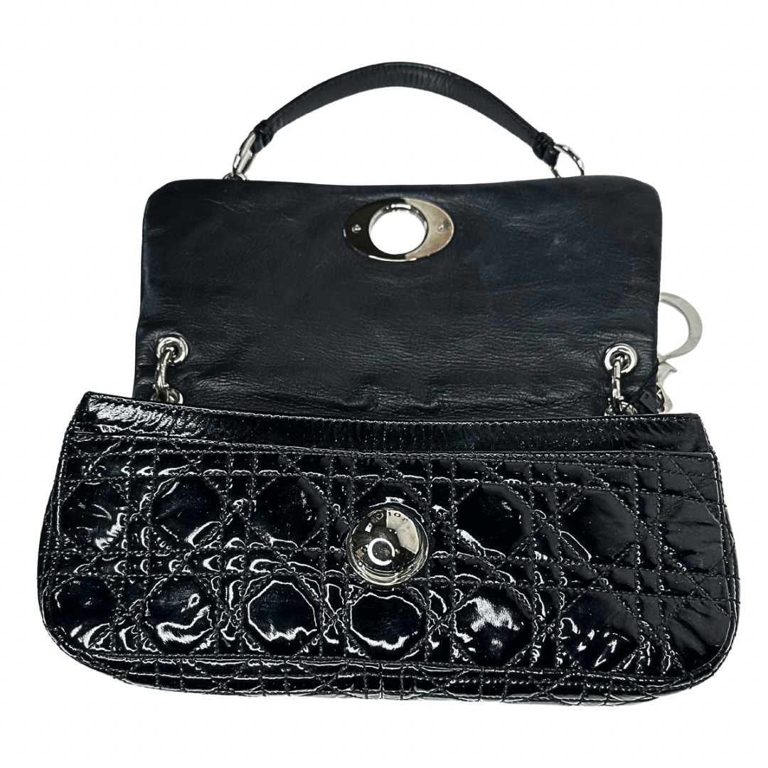 Christian Dior Patent Leather Vintage Cannage Rendezvous Bag