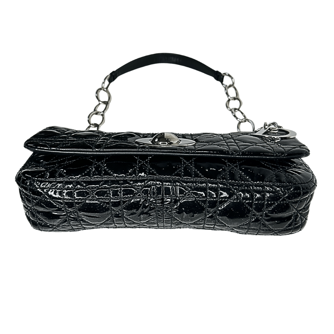 Christian Dior Patent Leather Vintage Cannage Rendezvous Bag