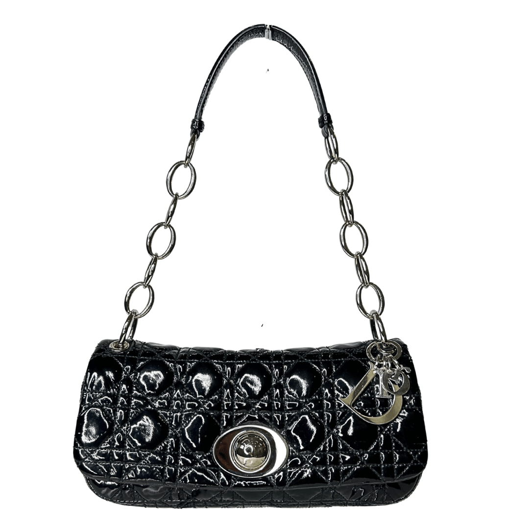 Christian Dior Patent Leather Vintage Cannage Rendezvous Bag
