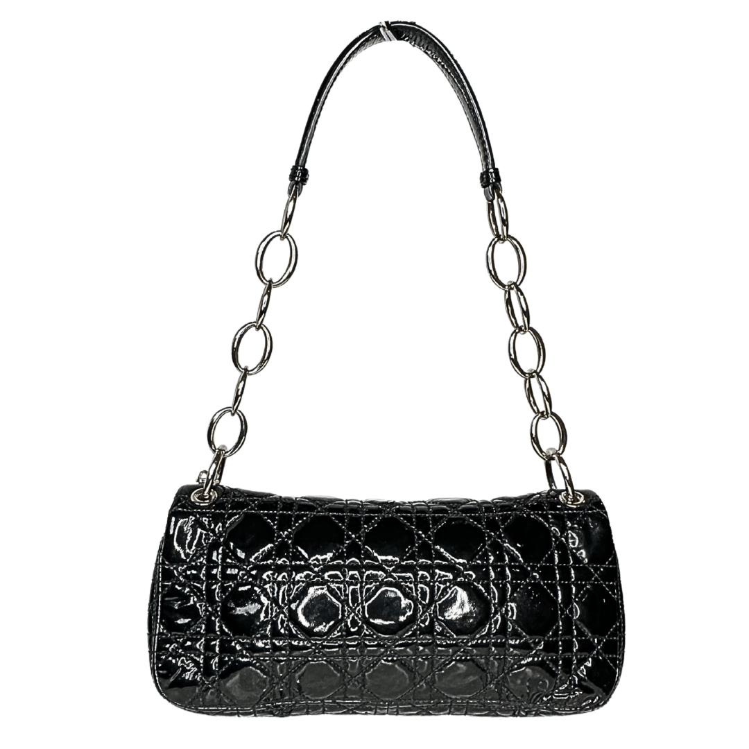 Christian Dior Patent Leather Vintage Cannage Rendezvous Bag