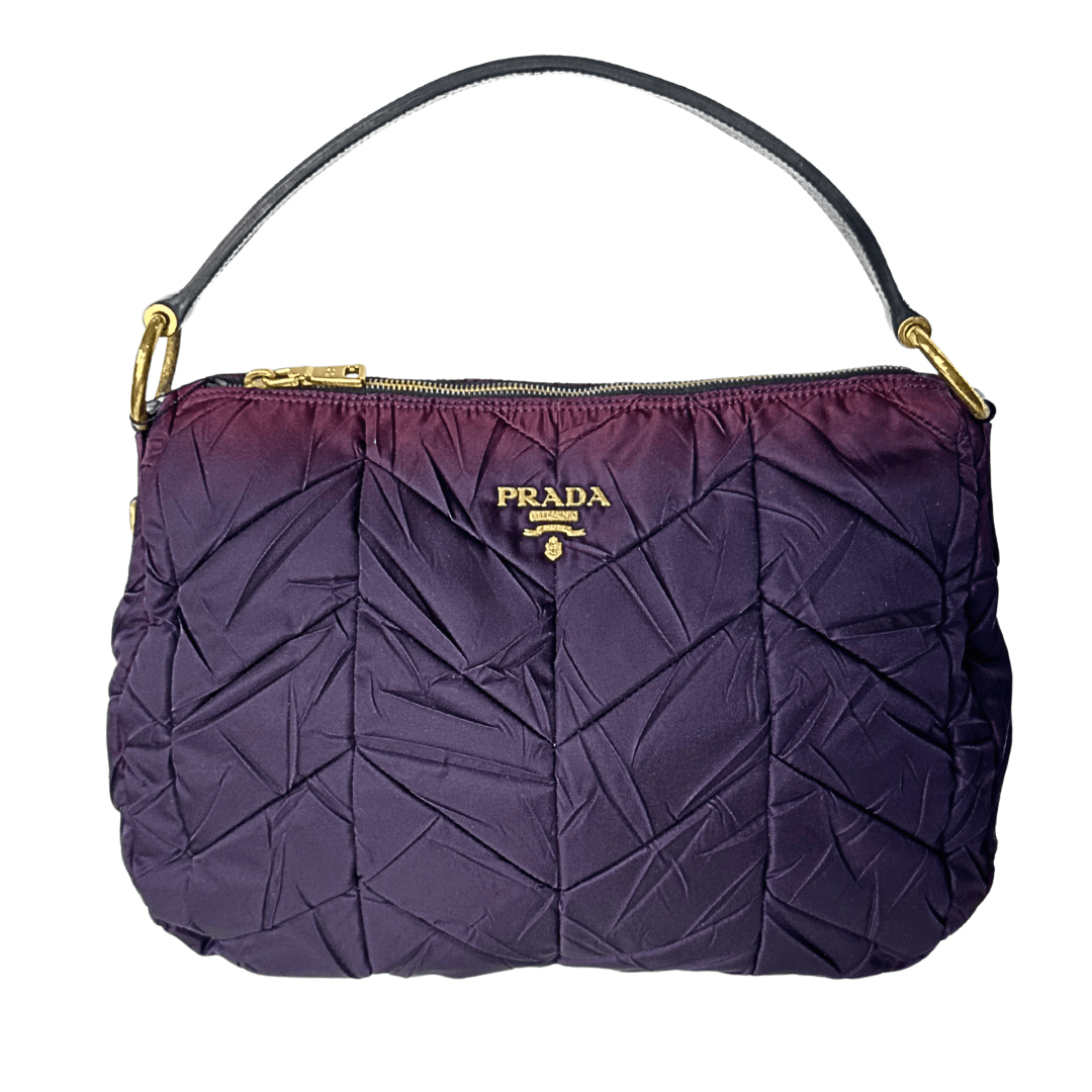 Prada Large Ombre Quilted Chevron Tessuto Zip Satchel