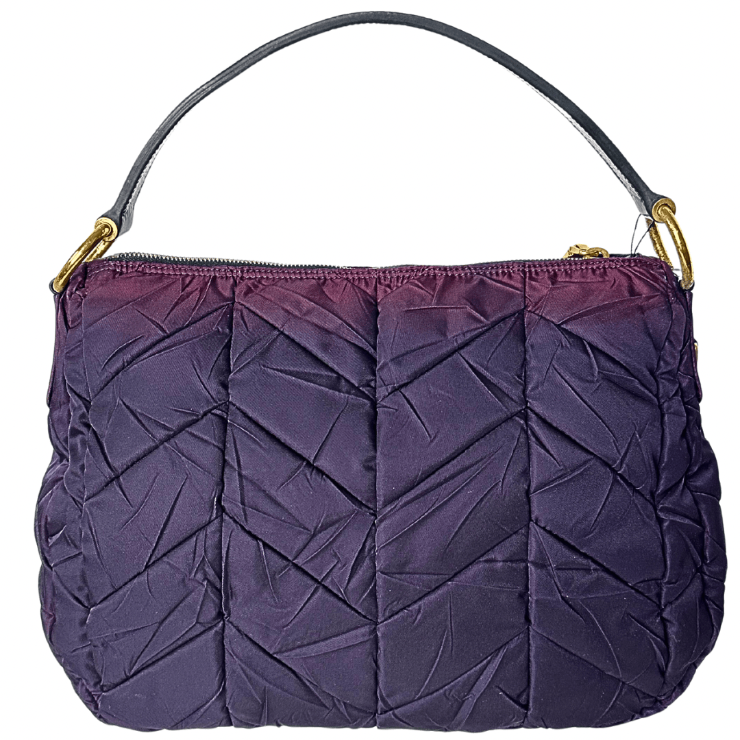 Prada Large Ombre Quilted Chevron Tessuto Zip Satchel
