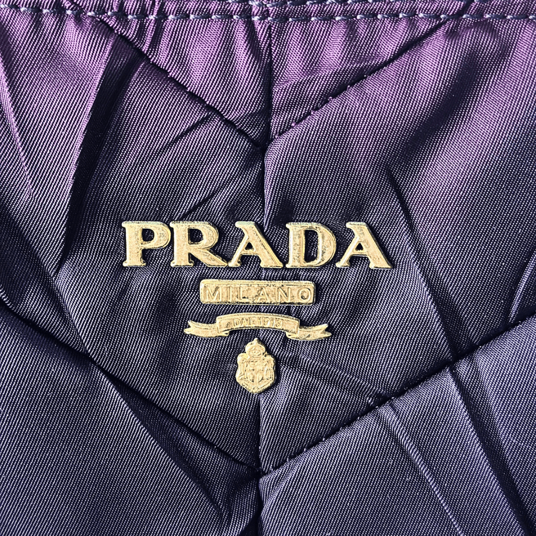 Prada Large Ombre Quilted Chevron Tessuto Zip Satchel
