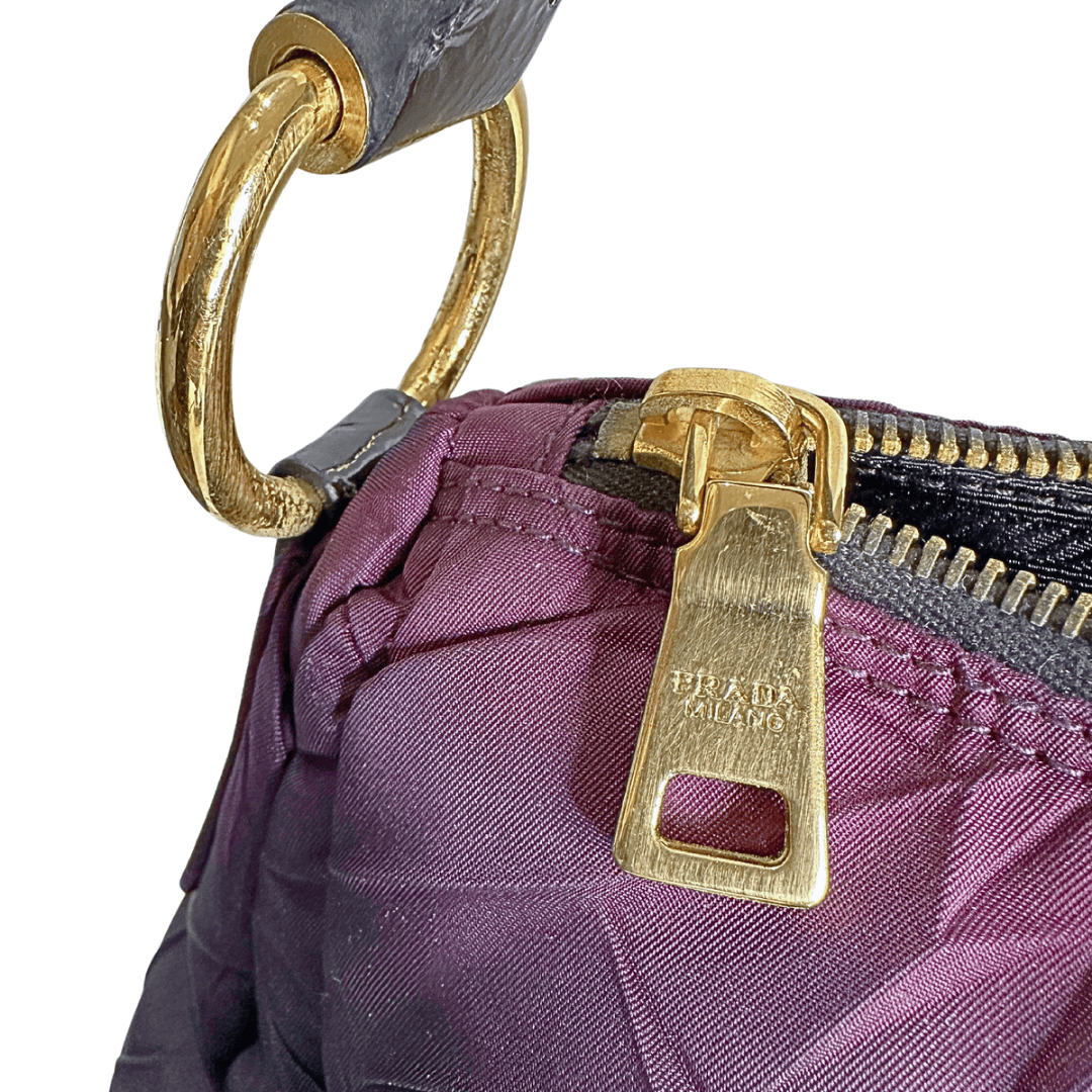 Prada Large Ombre Quilted Chevron Tessuto Zip Satchel