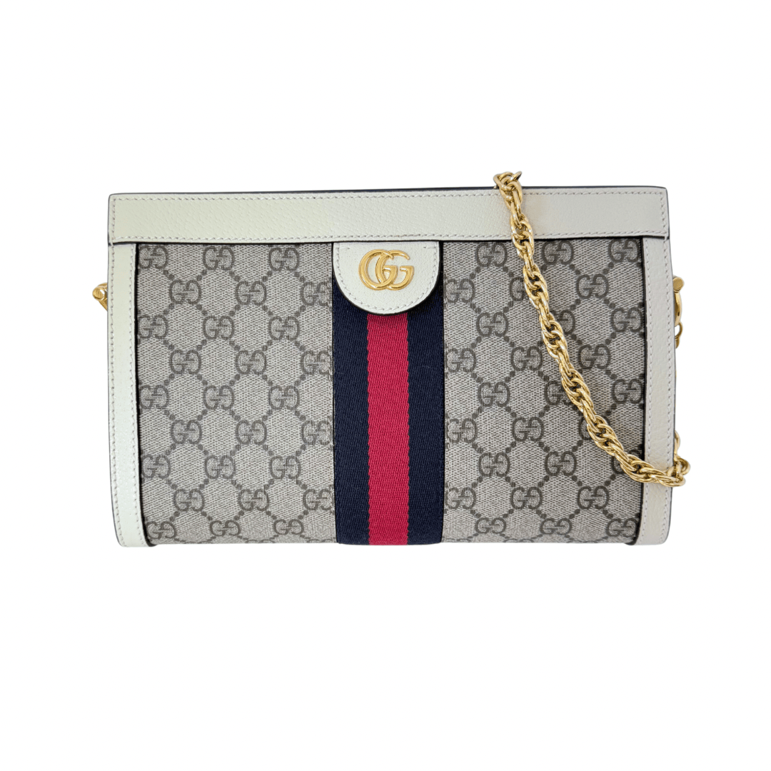 Gucci Small GG Ophidia Shoulder Bag White