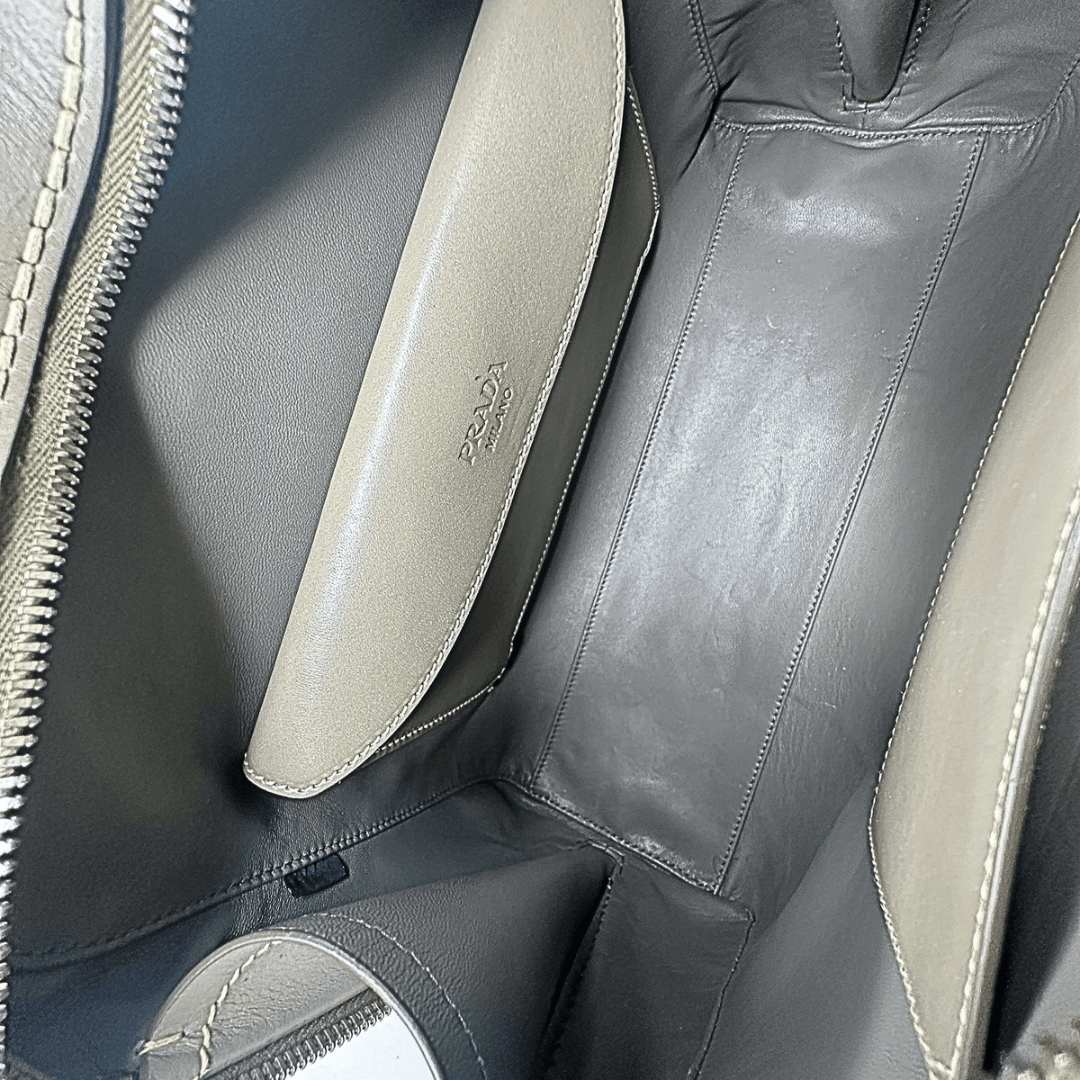 Prada Tricolor Vitello Leather Bauletto Satchel