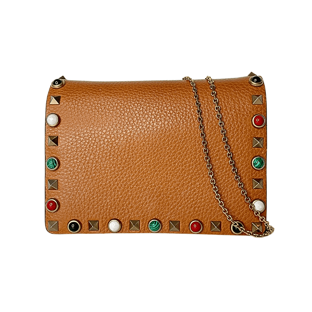 Valentino Grained Calfskin Rockstud Crossbody WOC